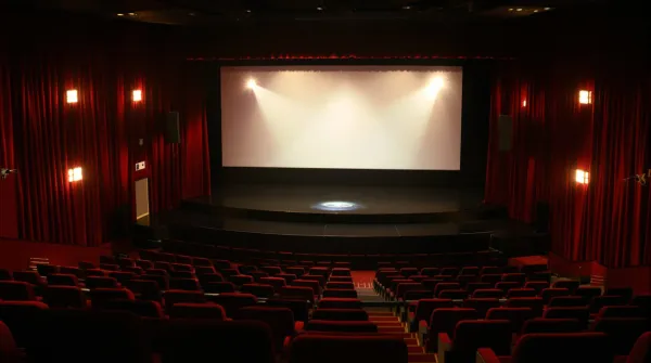 Une métaphore d'un site qui n'apparaît pas sur Google avec une scène de théâtre vide